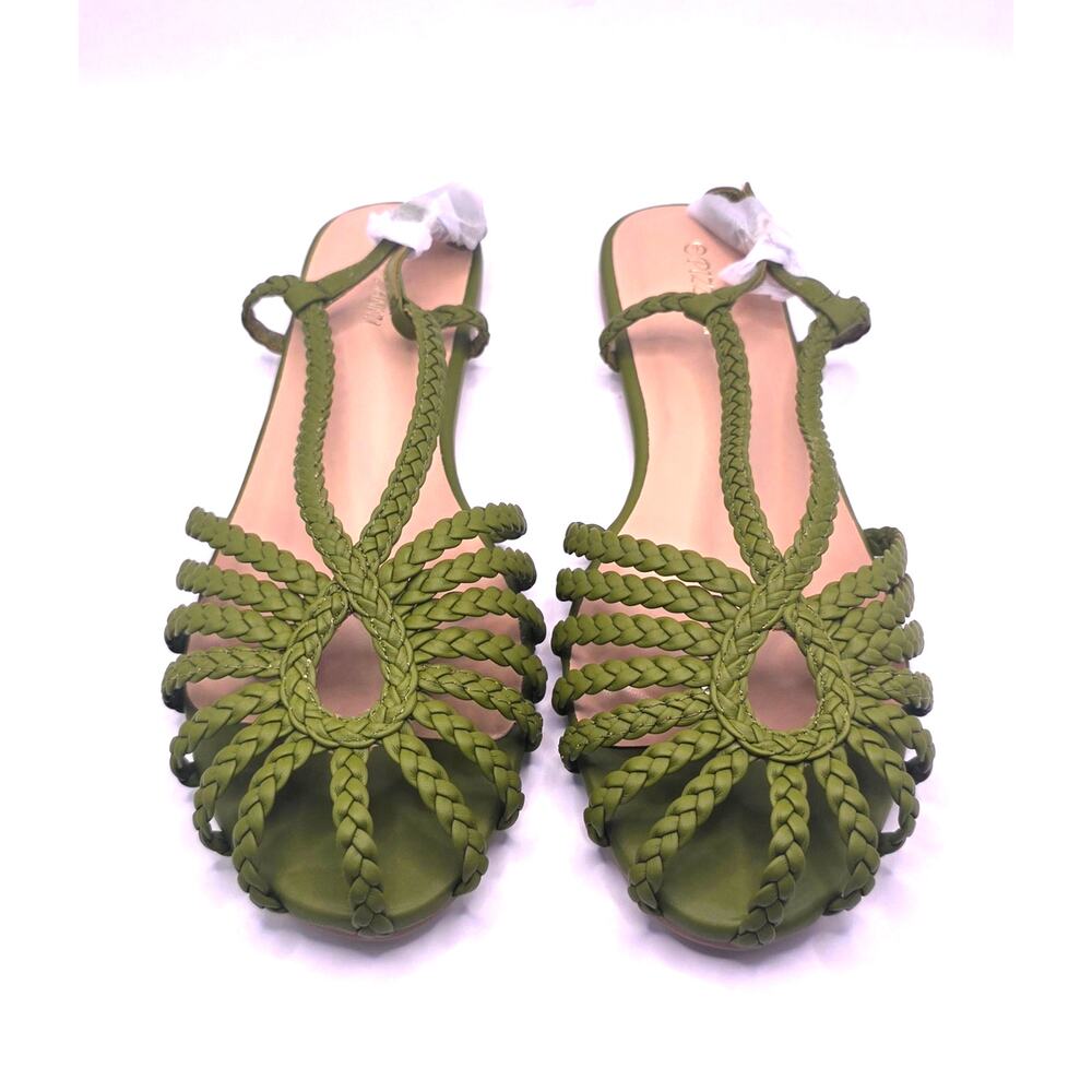 Women's Braided Flat Sandals Memory Foam Slingback size 9 NEW OB